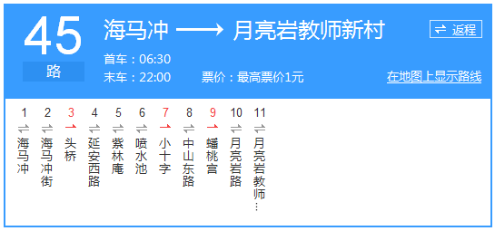 貴陽(yáng)公交45路路線示意圖